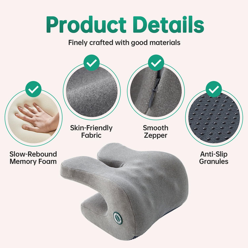 MOONYOOY Office Chair Headrest Pillow Attachment & Desk Nap Cushion, Memory Foam Neck Support with U-Shape Hanger Design for Office Chairs, Armrest Elbow Relief, and Restful Power Napping