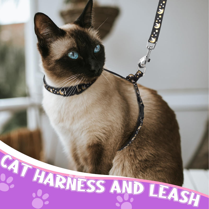 2 Pack Cat Harness and Leash with Collar Set, Escape Proof Cat Harness Adjustable Kitten Harness Glow in The Dark for Small Medium Cats - BeesActive Australia