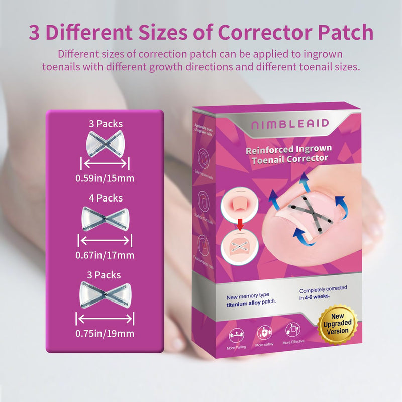 10 Patchs X-Shaped Upgrade Titanium Alloy Ingrown Toenail Corrector,At Home Ingrown Toenail Treatment for Man and Women,Ingrown Toenail Removal Kit,Curved Toenail Straightener (1 Count (Pack of 16)) 1 Count (Pack of 16)