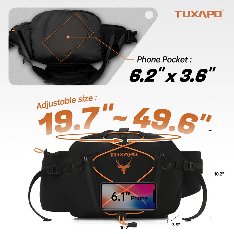 Fanny Pack for Men Black Waist Bags large Running Packs Outdoor Belt Bag for Cycling Hiking Travel Festival Gifts - BeesActive Australia