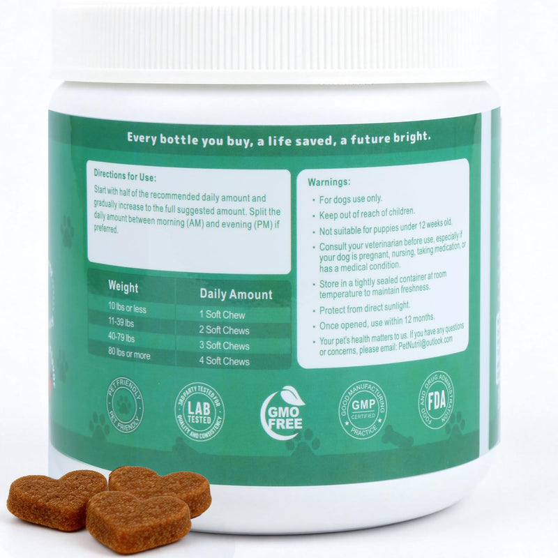 Dog Vitamins and Supplements, 16 in 1 Multivitamins Essential Dog Vitamin Minerals Chewable with Omega-3 Fish Oil Glucosamine Probiotics for Pet Hip Joint Skin Coat Digestion Health, 120 Chews