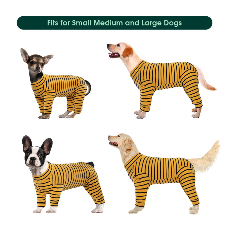 Kuoser dog bodysuit after surgery, dog bodysuit after castration, surgery body dog castration bitch, dog bodysuit with legs, bodysuit for dogs after surgery, dog pajamas for small medium dogs, yellow S - BeesActive Australia
