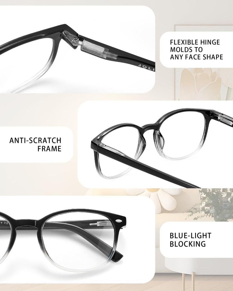 5 Pack Reading Glasses For Women, Blue Light Blocking Computer Reader Spring Hinge Eyeglasses Multicolor a 2.0 x - BeesActive Australia