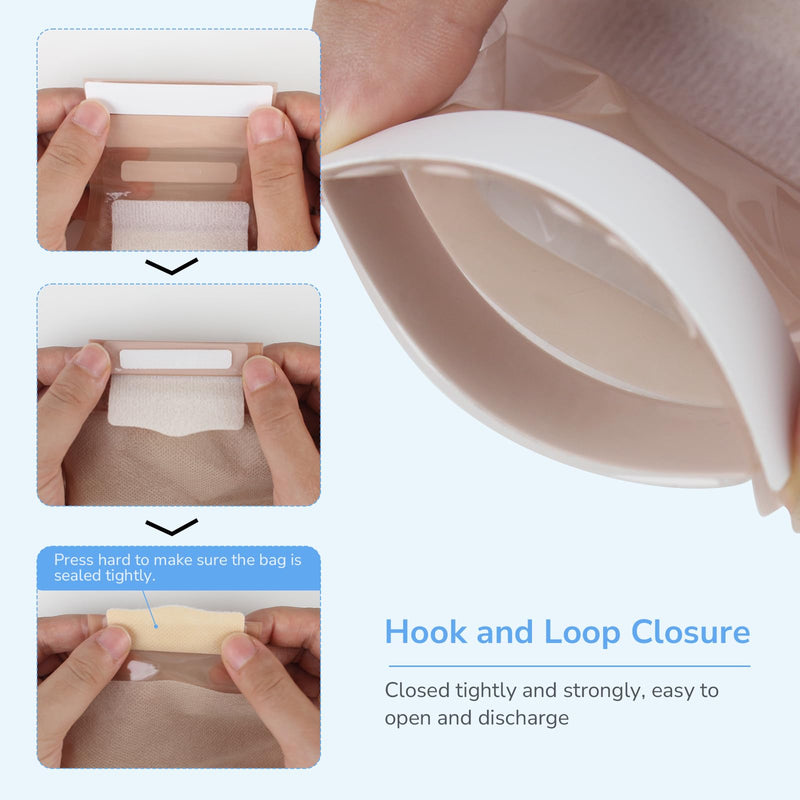 22pcs Ostomy Supplies Colostomy Bags, 2-Piece Colostomy Bags, Two-Piece Drainable Pouches with Closure for Ileostomy Stoma Care, Cut-to-Fit, 70mm Max (16 x Ostomy Bags+ 6 x Skin BarrierÔºâ 16+6pcs Two Piece Closure
