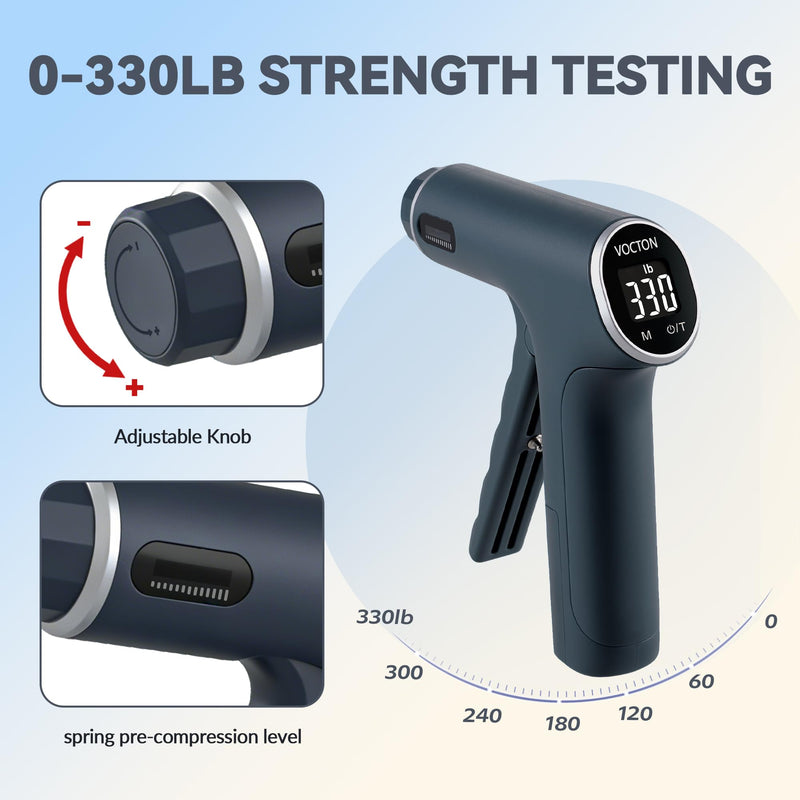 330lbs/150KG Handful Grip Strength Tester, Electronic Hand Dynamometer & Exerciser with Adjustable Resistance Trainer, LCD Screen, Ergonomic Handle for Home and Gym Use(Battery Not Included) - BeesActive Australia