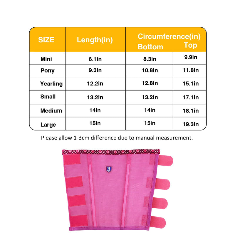 Fine Mesh Fly Boots Loose Fitting & Non-Slip Horse Fly Leggings Fleece Air Flow (Set of 4) Hot Fuchsia Mini - BeesActive Australia