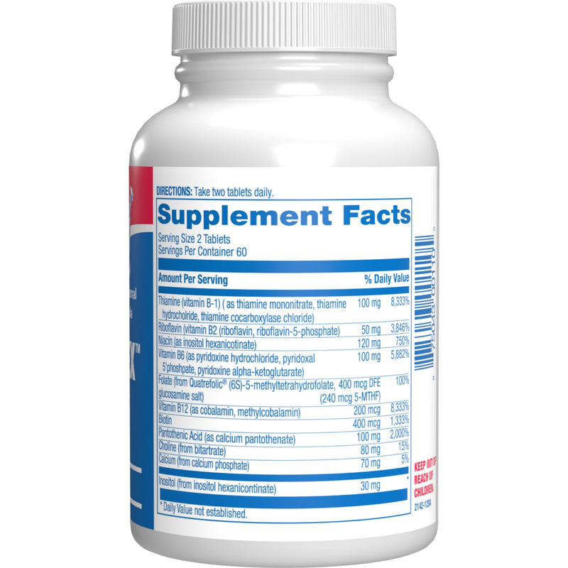 Super B Complex Methylated & Time Released - Bio Active B Complex Vitamin Supplement with Choline Inositol & 8 B Vitamins for Nervous System and Energy Metabolism Support - 2 Month Supply