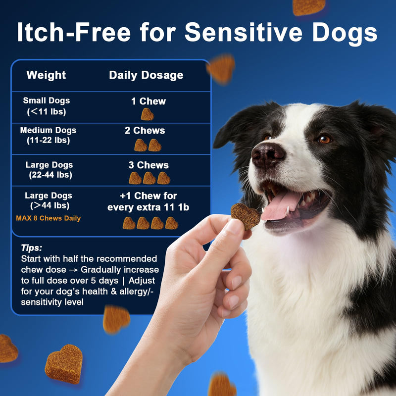 Dog Allergy Chews,is Omega 3 Human,Anti Itch Relief for Dogs Itching Skin Relief and Aller Immune Pet Multivitamin Allergy Chews Coat Licking Supplement Pills Meds Treats 250 Bites for Dogs 2 g/capsule 250pcs