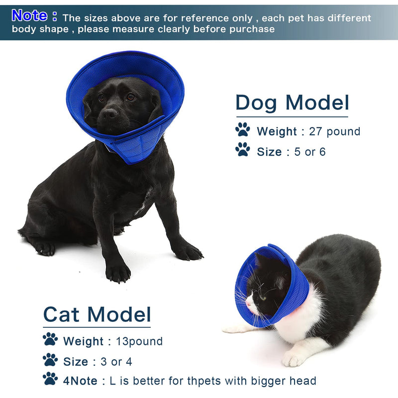 newsbirds Neck Collar for Dogs, Lightweight Comfortable Soft Recovery Elizabethan Collar for Pets, Adjustable Protective Collar for Dogs and Cats, Blue 5 Size 5 for Medium Dogs Blue - BeesActive Australia