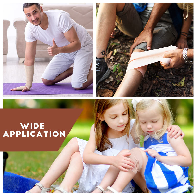 8 Rolls Elastic Adhesive Bandage Tape Medical Bandage Wrap Athletic Tape Sports Tape Flexible Stretch Skin Tape Bandages Strips for Ankle, Knee, Wrist Sprains Animal Pets (4 Inch x 5 Yard) 4 Inch x 5 Yard - BeesActive Australia