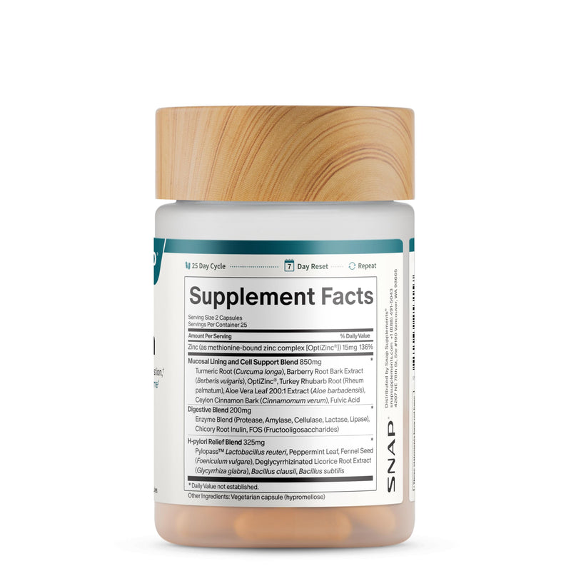 Snap Supplements Gut Health Lipase Supplement, Probiotic, 50 Vegan Capsules | Gut Health Lipase Supplement for Women & Men, Digestive Enzymes, Bloating & Irregularity Support, Zinc for Immune Health