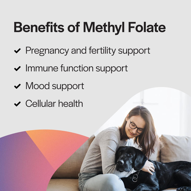 PureFormulas Methylfolate 800 mcg – Active B9 (5-MTHF) for Cardiovascular, Nerve & Mood Health, Non-GMO Vegetarian Tablets, 60 Count 60 Count (Pack of 1)