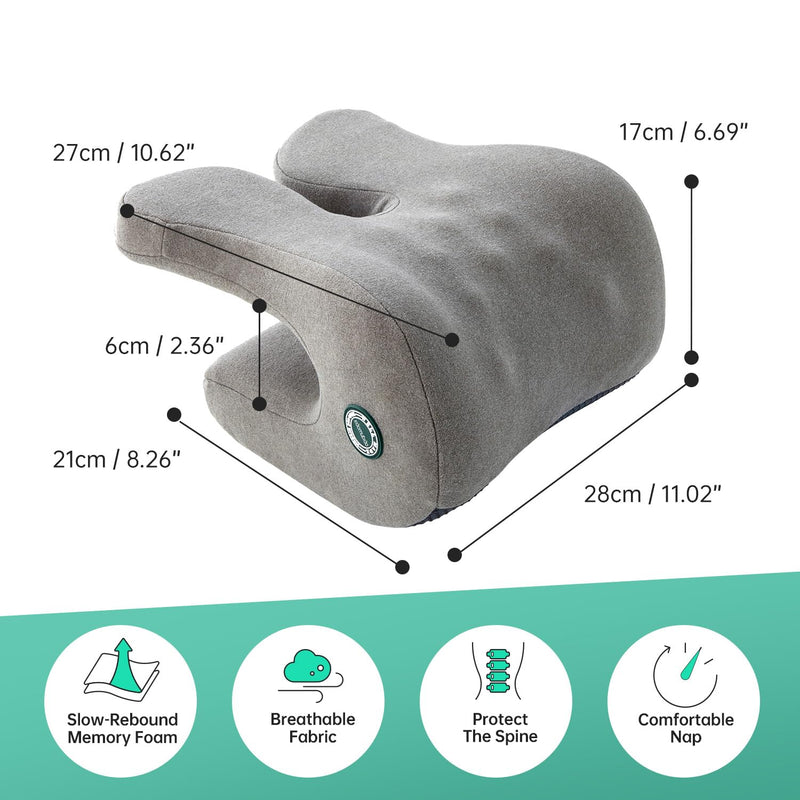 MOONYOOY Office Chair Headrest Pillow Attachment & Desk Nap Cushion, Memory Foam Neck Support with U-Shape Hanger Design for Office Chairs, Armrest Elbow Relief, and Restful Power Napping