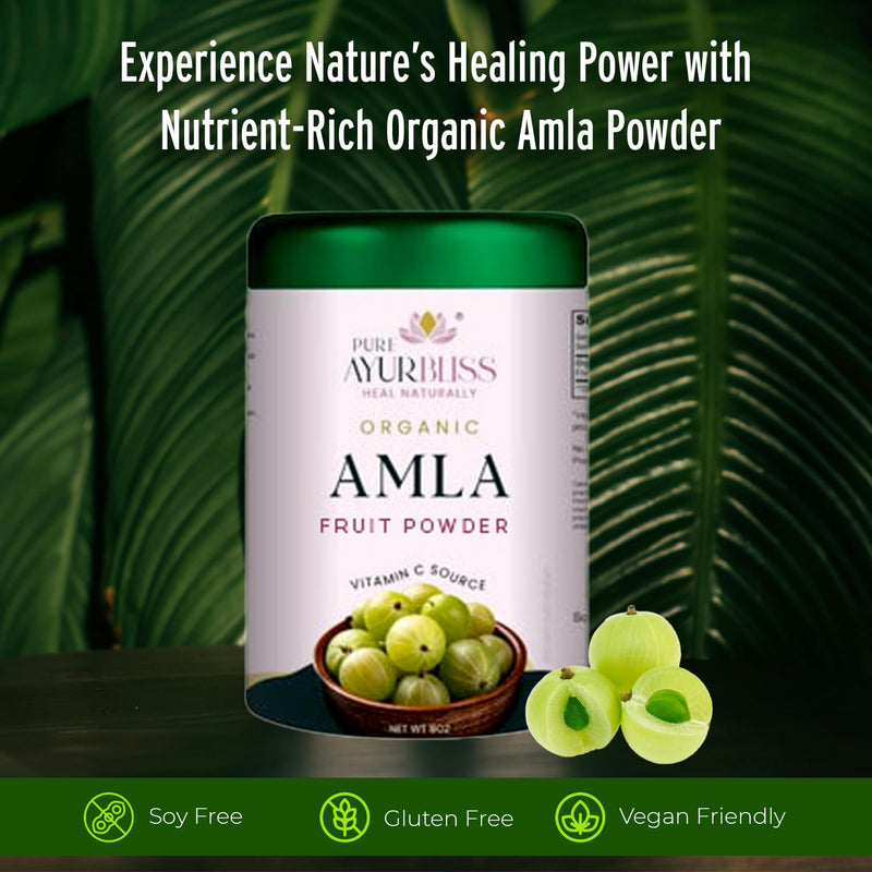 100% Organic Amla Powder, Ayurvedic Blend for Digestive Health, Vegan & Gluten-Free Nutrition, Natural Vitamin C Source for Hair, Skin, & Daily Wellness Vitality - 8oz Tin Box | Tin Box 8 Ounce (Pack of 1)