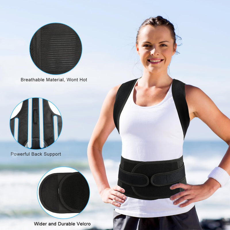 PAZAPO Posture Corrector for Men and Women - Back Brace Full Back Support Straightener for Hunchback - Upper and Lower Lumbar to Relieve,XX-Large(42-48 Inches) XX-Large(42-48 Inches)