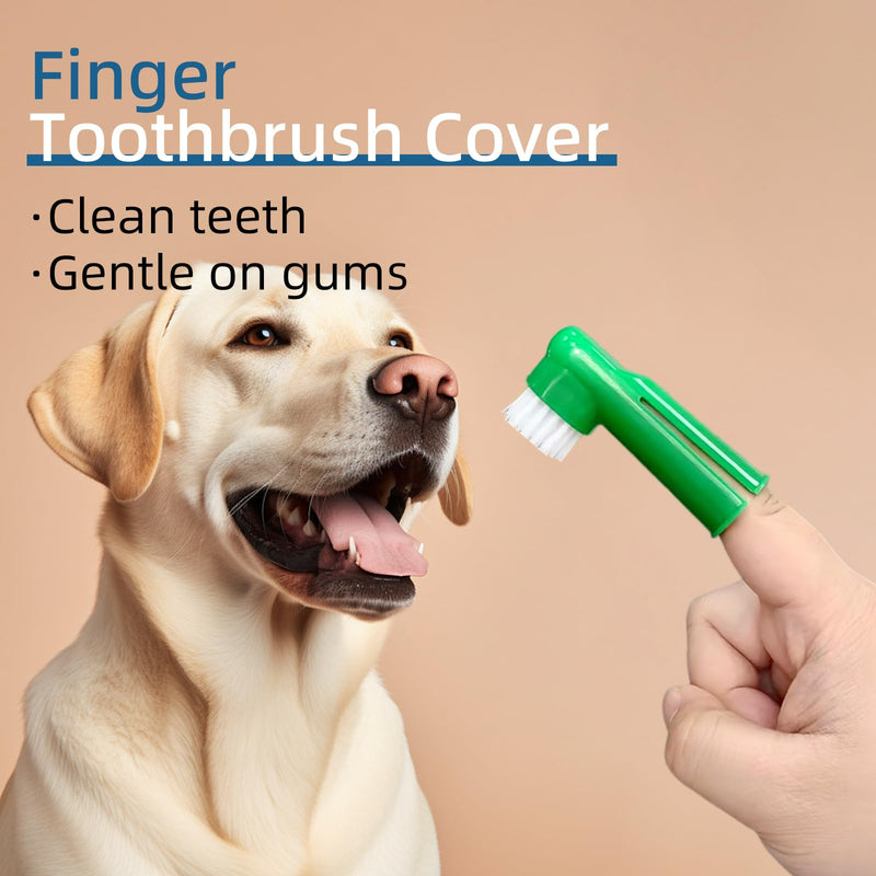 Dog Toothbrush and Toothpaste Kit Vanilla Dog Toothpaste(70g) Soft Nylon Double-Head Dog Toothbrush Dog Finger Toothbrushes Puppy Tooth Brushing Kit Pet Dental Care Kit for Dogs Fresh Breath 70g/2.47 Ounce