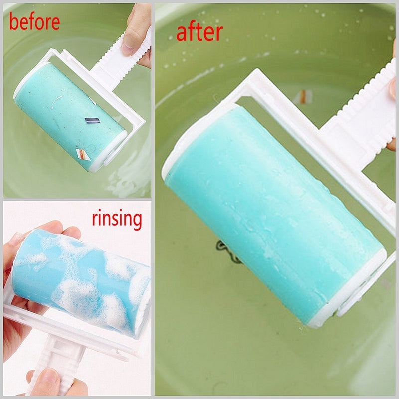 JZK 2X Blue Sticky Roller Lint Roller Suck Dust Hair Lint Clothes Wool Dust Fluff Animal Hair, Washable Reusable