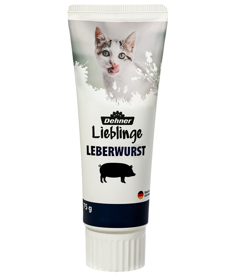 Dehner cat snack, liver sausage treat, sugar-free, food grade, in tube, 6 x 75 g (450 g) 75 g (pack of 6) - BeesActive Australia