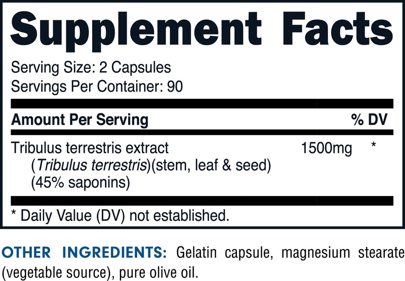 Bucked Up Tribulus 1500mg Per Serving, Essentials (90 Servings, 180 Capsules) - BeesActive Australia