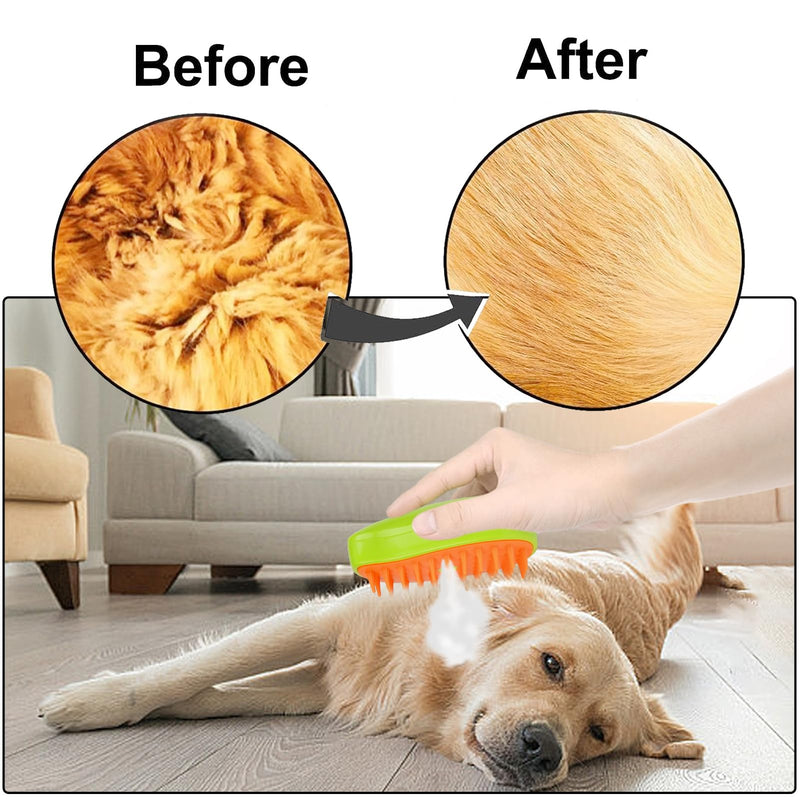 2024 New Cat Steamy Brush, 3-in-1 Cat Brush with Steam Cat Spray Massage Comb Multifunctional Steam Brush Self Cleaning Steamy Cat Brush for Long Hair and Short Hair Clean Pack of 2 - BeesActive Australia