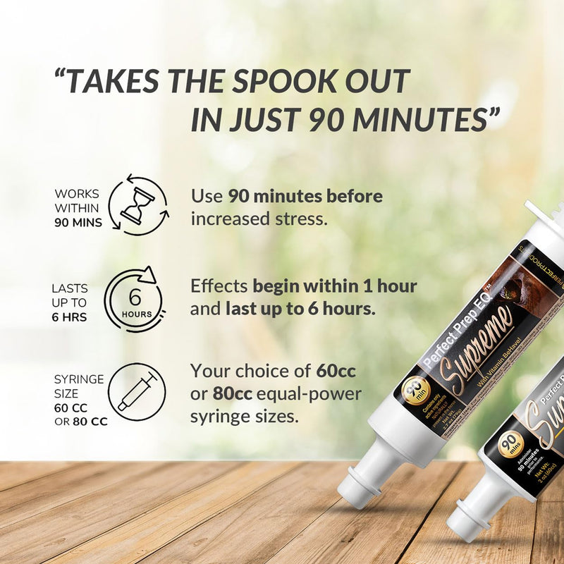 Perfect Prep EQ Supreme Horse Calming Paste, Show Safe, Works Within 90 Mins and Lasts 6+ Hours, 80cc