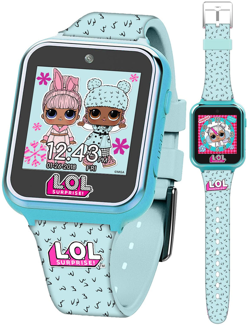 Accutime Kids LOL Surprise Light Blue Educational Touchscreen Smart Watch Toy for Girls, Boys, Toddlers - Selfie Cam, Learning Games, Alarm, Calculator, Pedometer & More (Model: LOL4299AZ) - BeesActive Australia