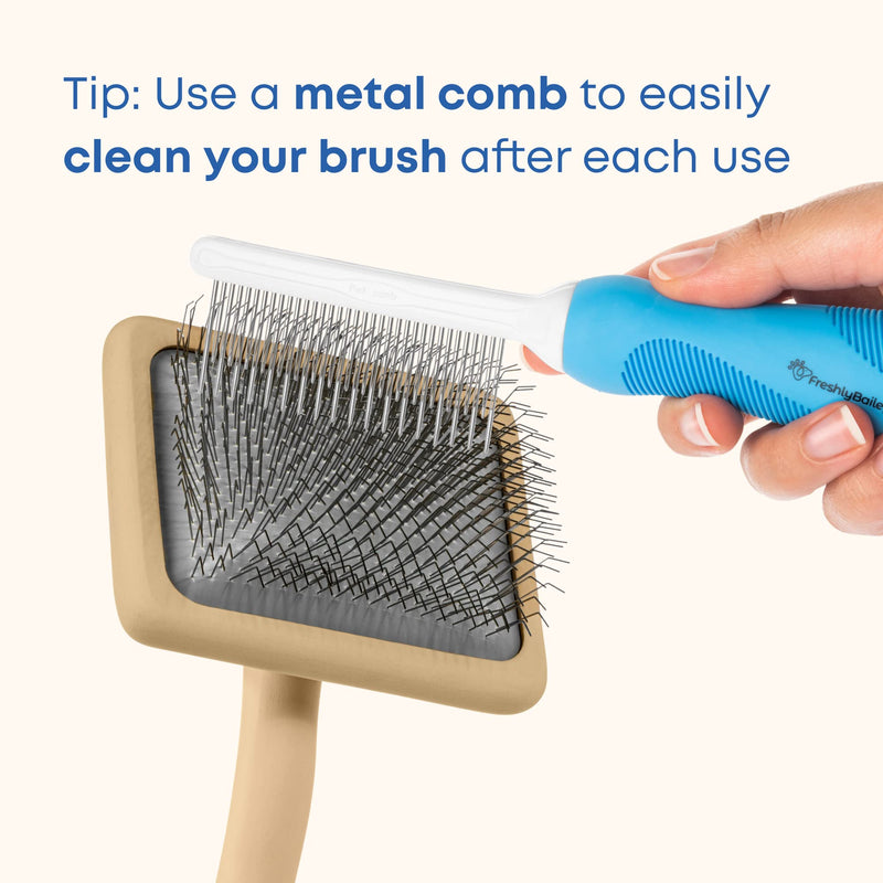 Doodle Slicker Dog Brush For Pet Grooming - Perfect For Goldendoodle & Poodle Hair Maintenance - Medium to Long Hair Breeds - Detangle, Brush, & Fluff Like a Pro - BeesActive Australia