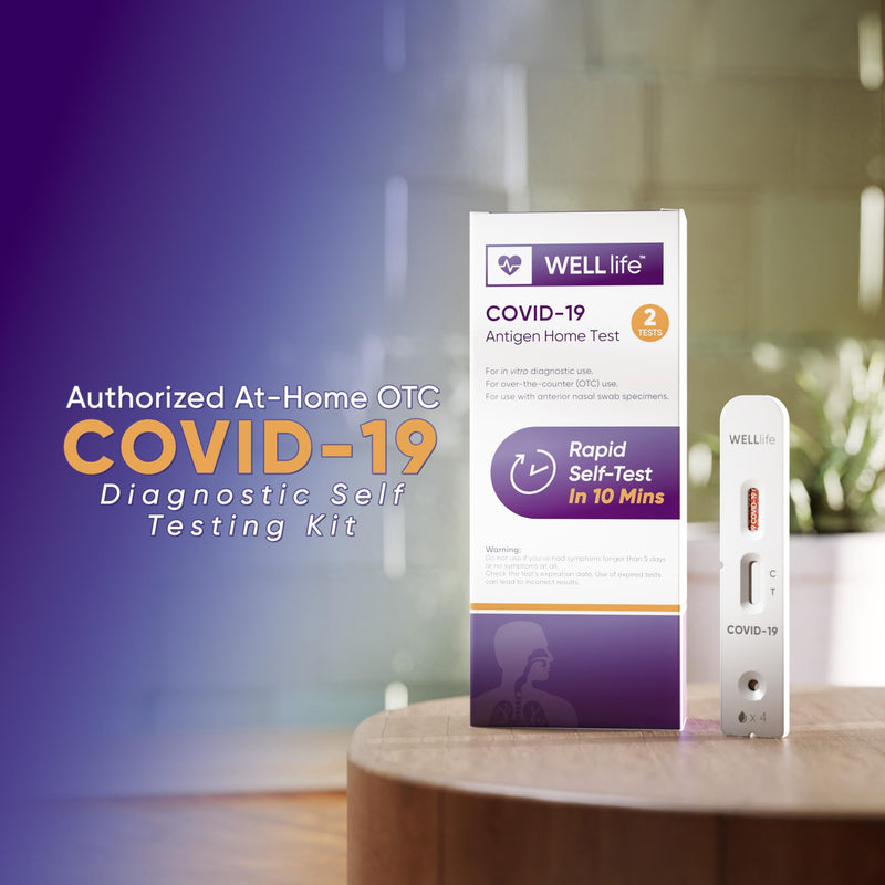 WELLlife Covid-19 Antigen Home Test, Covid Home Test, 5 Tests, FDA Authorized OTC Covid Tests at Home with 10 Minute Results