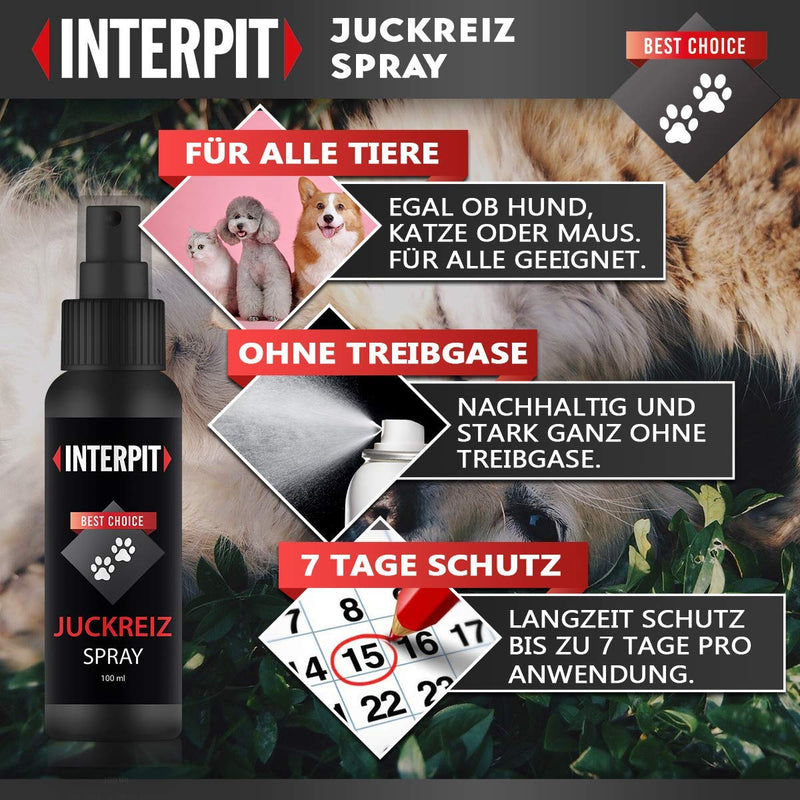Interpit® itch spray for pets, natural product & HIGHLY EFFECTIVE for itching or inflammation - cares for skin and fur for lice, fleas or mites, including grass mites for cats and dogs - BeesActive Australia