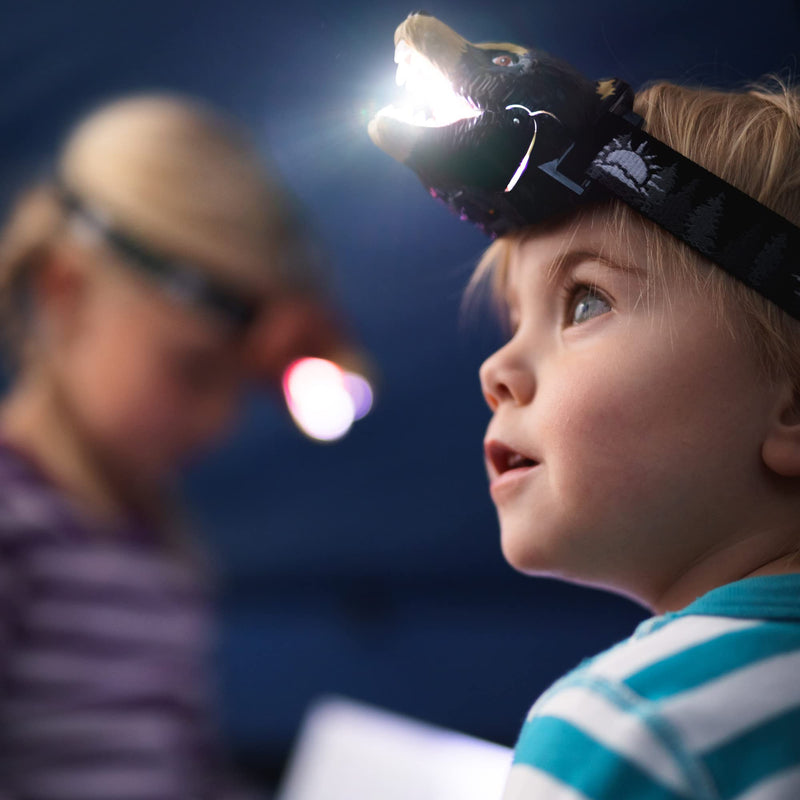 Big Discoveries Bear LED Headlamp - Bear Headlamps for Kids | Multiple Styles Available | Animal Toy Head Lamp Flashlight for Boys, Girls, or Adults | Head Light for Camping, Hiking, Party, or Reading Grizzly Bear