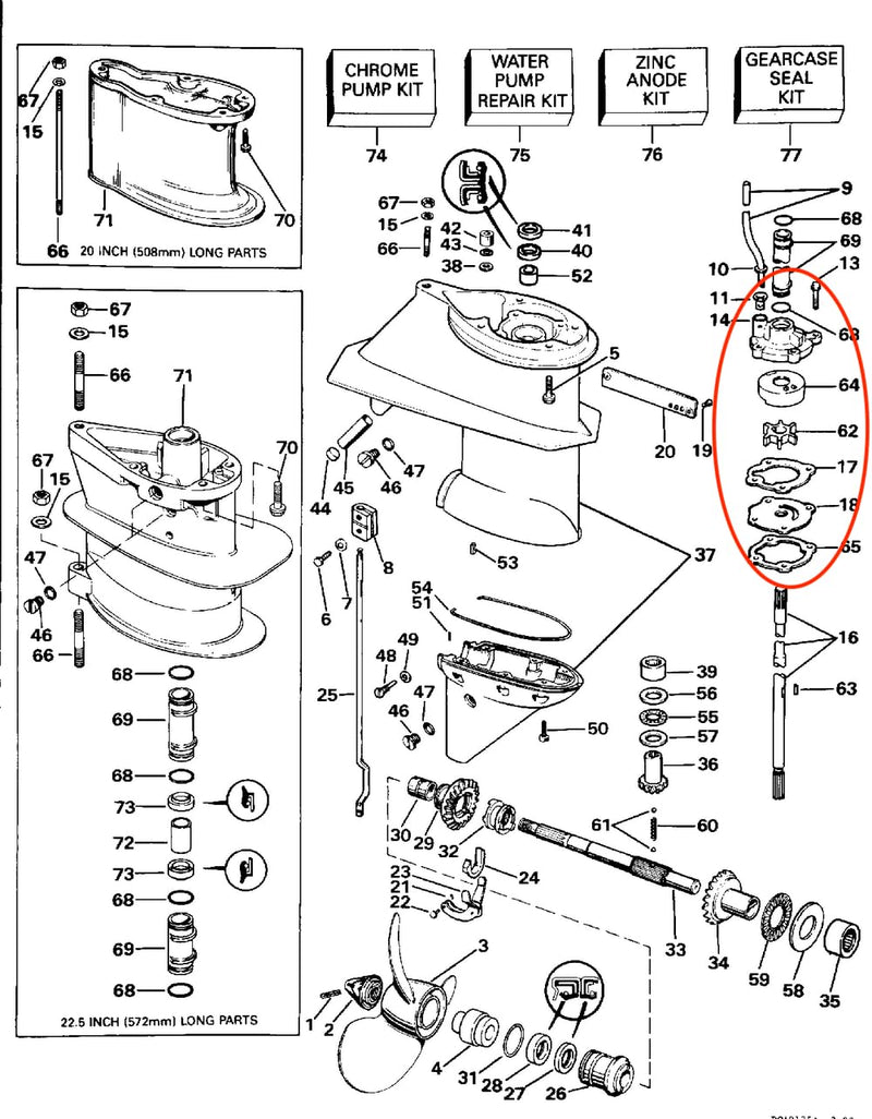 395270 Boat Water Pump Impeller Repair Kit for Johnson Evinrude 18-28 HP Outboard Motors replaces 0395270 395271 Sierra 18-3383 Marine Engine - BeesActive Australia