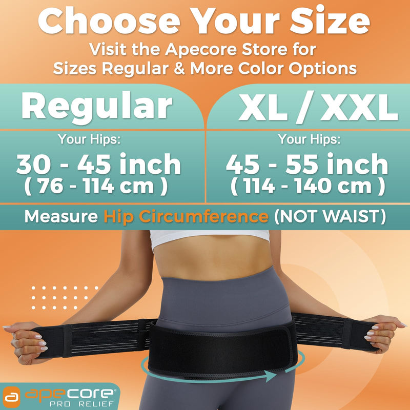 Sacroiliac SI Joint Belt for Women and Men That Alleviates Sciatic, Pelvic, Lower Back, Leg and Sacral Nerve Pain Caused by Si Joint Dysfunction. Si Belt Hip Brace Support (XL/Black) Black XL/XXL (Hip Size 46 Inch - 55 Inch)