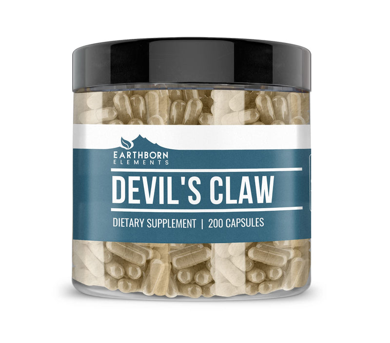 Earthborn Elements Devil’s Claw Extract 200 Capsules, Pure & Undiluted, No Additives 200 Count (Pack of 1) - BeesActive Australia