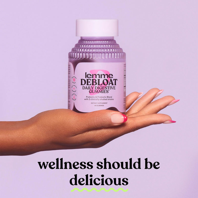 Lemme Debloat Digestive & Gut Health Gummies (60 Gummies) (Pack of 2) | 2 Clinically Studied Probiotics & Prebiotic, Vegetarian, Gluten Free, Non GMO, BlackBerry Flavor 60 Count (Pack of 2)