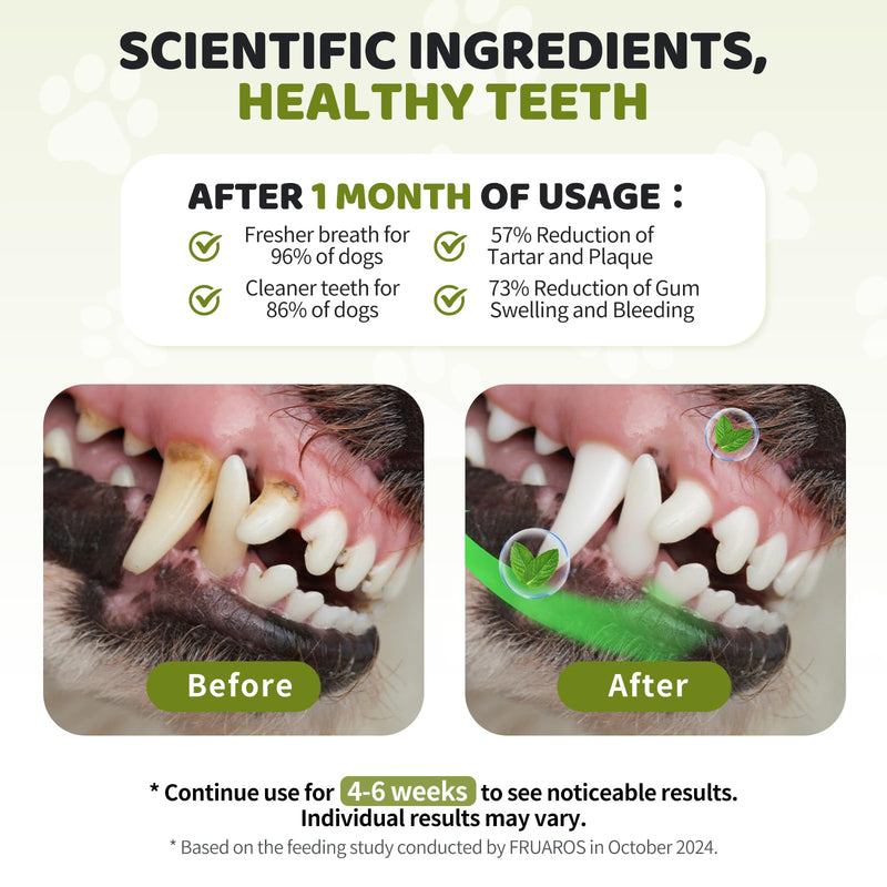 [3-in-1] Dog Dental Powder for Plaque and Tartar Support - 750M CFU Probiotics & Brown Algae Dog Breath Freshener - Vet-Grade Teeth Cleaning, Gut & Coat Health - 5.3 oz (150g) for Medium Breeds Medium Dogs (5.3 oz / 150g) - 75 Day Supply
