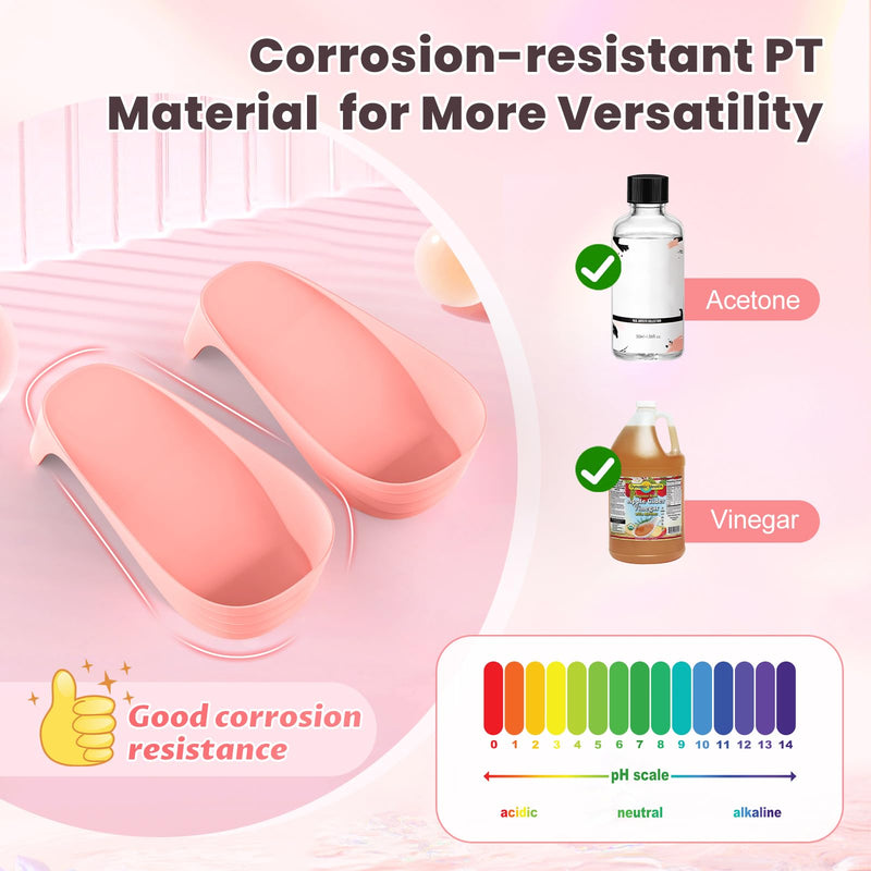 Hand Toe Nail Soaking Bowl: 12PCS Large Size Hand & Foot Nail Soak Off Bowl for Nail Lovers - Acetone Proof Toe Soaking Tray with Manciure Pedicure Tools for Dip Powder Gel Polish Remover (Pink,Pink) Pink,Pink