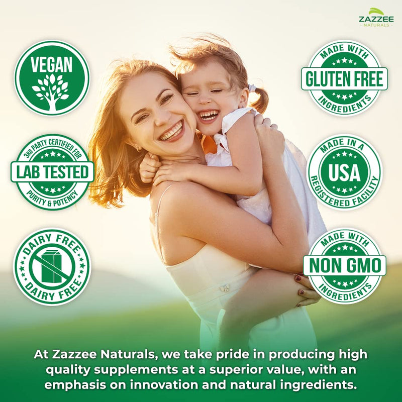 Zazzee Myo-Inositol Capsules, 2000 mg per Serving, 120 Vegan Capsules | Ideal Dosage for 40:1 Ratio, Certified Kosher, Hormone Balance & Healthy Ovarian Function Support, Non-GMO, Made in the USA 120 Count (Pack of 1)