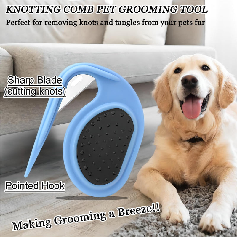 4PCS Knotting Comb, Knotting Comb for Cats, Pet Knotting Comb, De Knotting Comb for Dog, Knotting Comb Pet Grooming Tool for Removing Tangled Hair (1PCS-Orange(with dog bath brush)) 1PCS-Orange(with dog bath brush) - BeesActive Australia