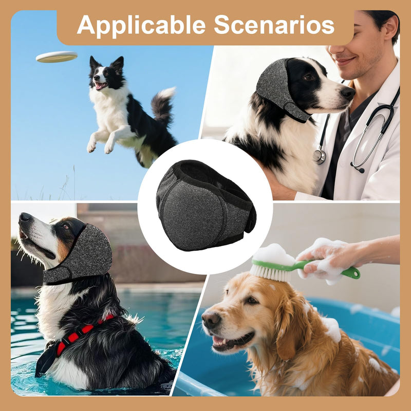 Dog Ear Protection Cover, Adjustable Noise Protection Ear Muffs with Comfortable Hood Design for Bathing, Grooming, Thunder and Fireworks Anxiety Relief for Dogs