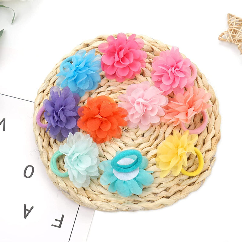 kangaroo 40 Colors Flower Small Dogs Hair Bows Hair Ties Cat Puppy Party Birthday Grooming Hair Accessories Seamless Hair Ties - BeesActive Australia
