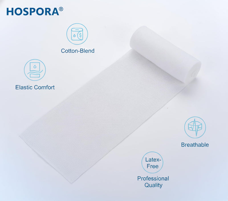 Hospora Medical Elastic Cotton Conforming Gauze Roll, 4 Inches, Individual Pack, First Aid Rolled Stretch Gauze, 24 Packs Cotton Elastic Gauze Bandage - BeesActive Australia