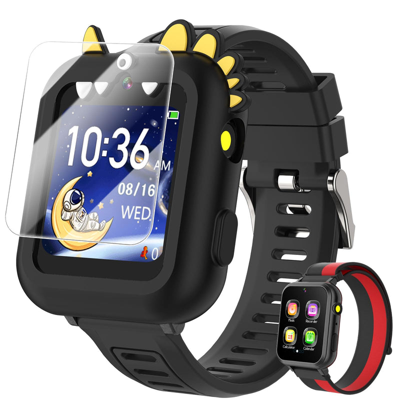 MOFGDNI Smart Watch for Kids with 39 Games Touchscreen Camera Video, Music Player, Pedometer, Calculator, Calendar, Stopwatch, Flashlight, Alarm Clock 12/24 hr, Birthday Gifts Toys for Boys Ages 3-12 Black - BeesActive Australia