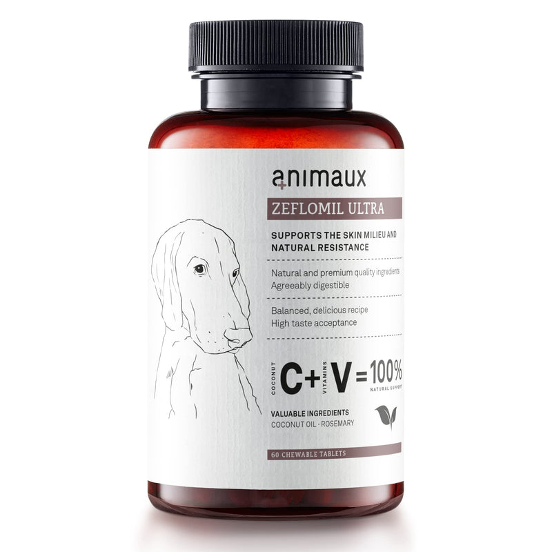 animaux - Zeflomil Ultra for Dogs I Support of The Natural Skin Barrier I Rosemary & Coconut Oil I Vegetable Chewing Tablets