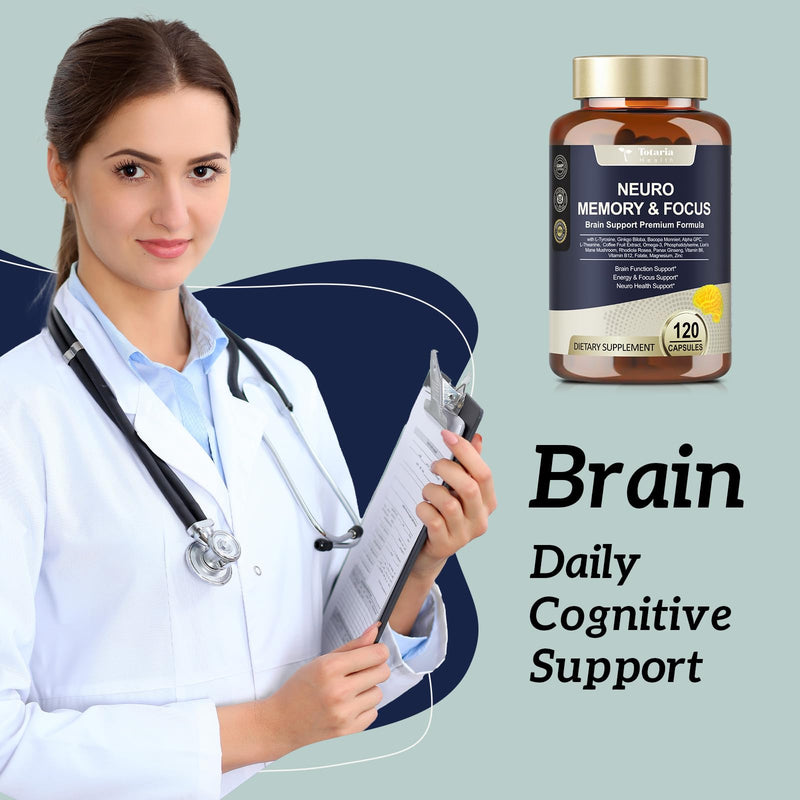 C-affeine Pills Brain Supplements for Memory and Focus L-Tyrosine, Alpha GPC, Ginkgo Biloba, Bacopa Monnieri, Brain Nootropic Cognitive Support - Non-GMO, Gluten Free (120 Counts) 120 Count (Pack of 1)