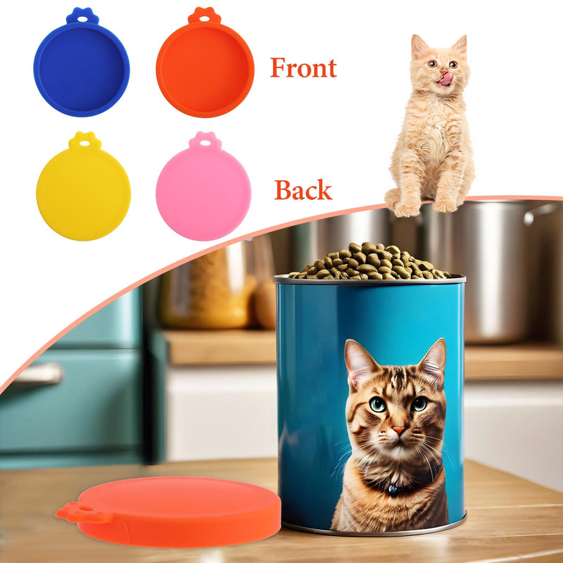 4 Pack Cat Food Can Lids Silicone Pet Food Can Top Cover Cat Food Can Covers Lids Cat Food Top Small Pet Food Can Lids Covers for 3 oz 2.5 oz Cat Food Cans - BeesActive Australia