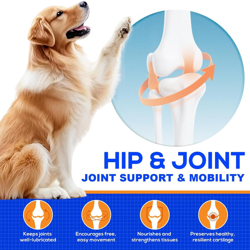 Dog Joint & Hip Support Supplement – Glucosamine, MSM & Chondroitin Tablets for Joint Pain Relief, Mobility & Cartilage Health, Duck Flavor, 90 Count