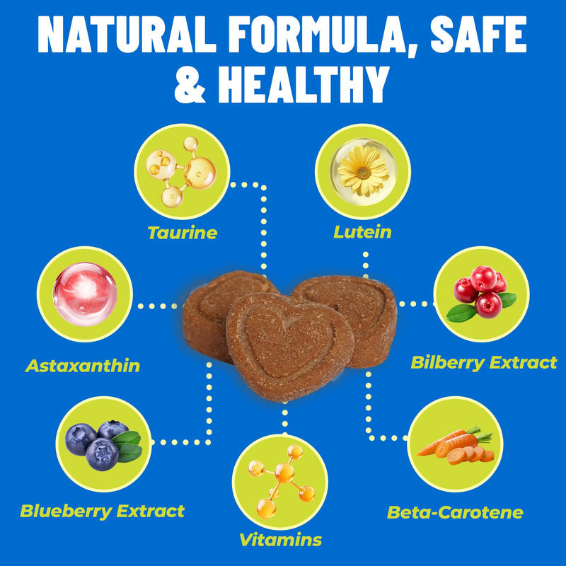 Just Try 300 Bites Vision Care Bites with Taurine For Cats Healthy Cat Treats - Support Eye Health & Vision Function - Cat Supplements 6.35 oz