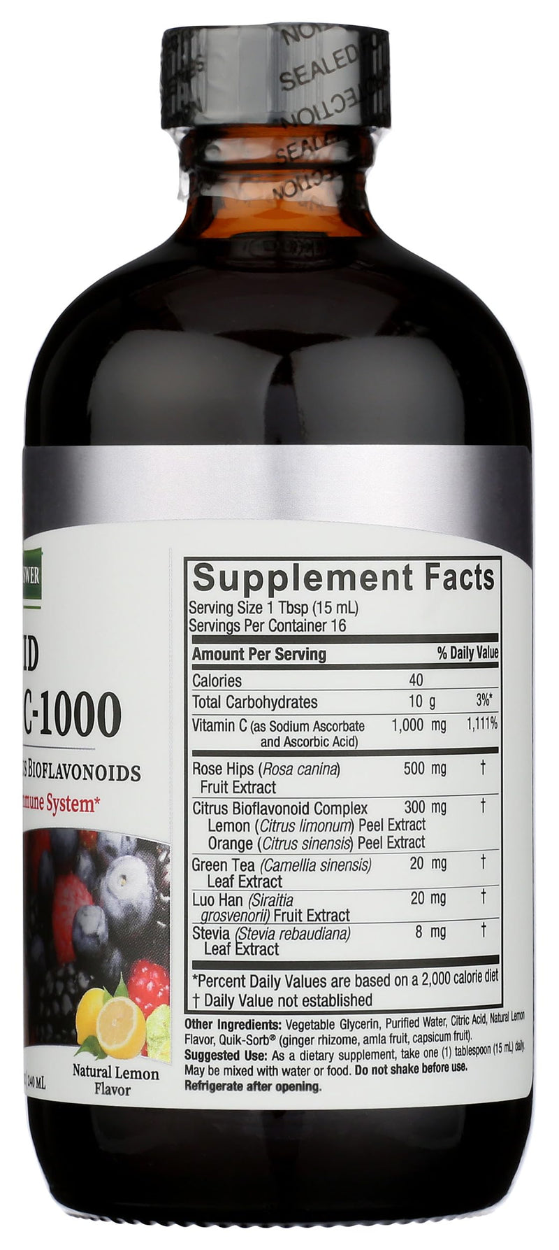Nature's Answer Liquid Vitamin C 1000mg , 8-Fluid Ounces | Natural Immune Booster | Promotes Healthy Skin & Joints | with Rose Hips & Bio-Flavonoids