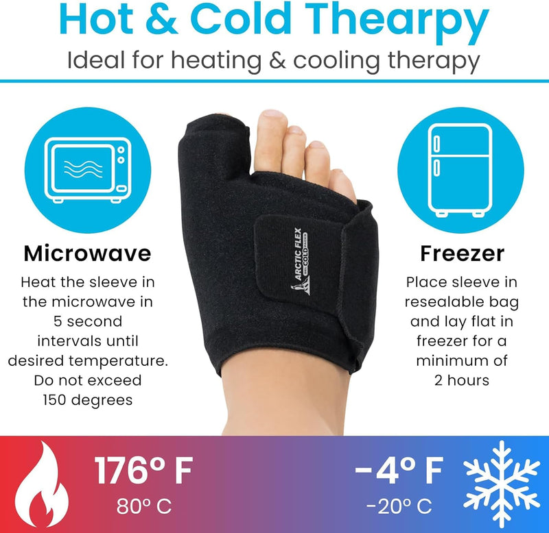 Arctic Flex Foot Ice Pack (Pair) Toe Wrap for Bunion, Plantar Fasciitis, Hallux Valgus, Gout, Swelling & Injuries - Cold & Heat Gel Therapy for Joint Pain Relief & Feet Recovery - Reusable Compression - BeesActive Australia