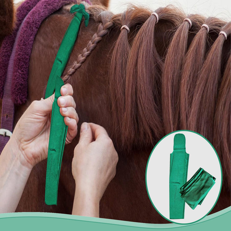 Ranch Hand Horse Mane Bags - Protect Horse's Mane from Wind, Sun, Mud, Preventing Tangles, Rubbing Out, and Breakage | Made with Lycra and Nylon (Green) Green